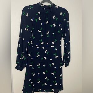 Banana Republic Navy and White Cherry Dress NWT Women’s 4